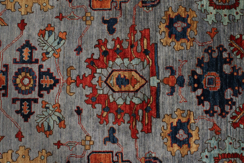6x18 Gray and Blue Anatolian Traditional Rug
