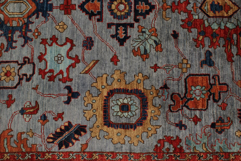 6x18 Gray and Blue Anatolian Traditional Rug