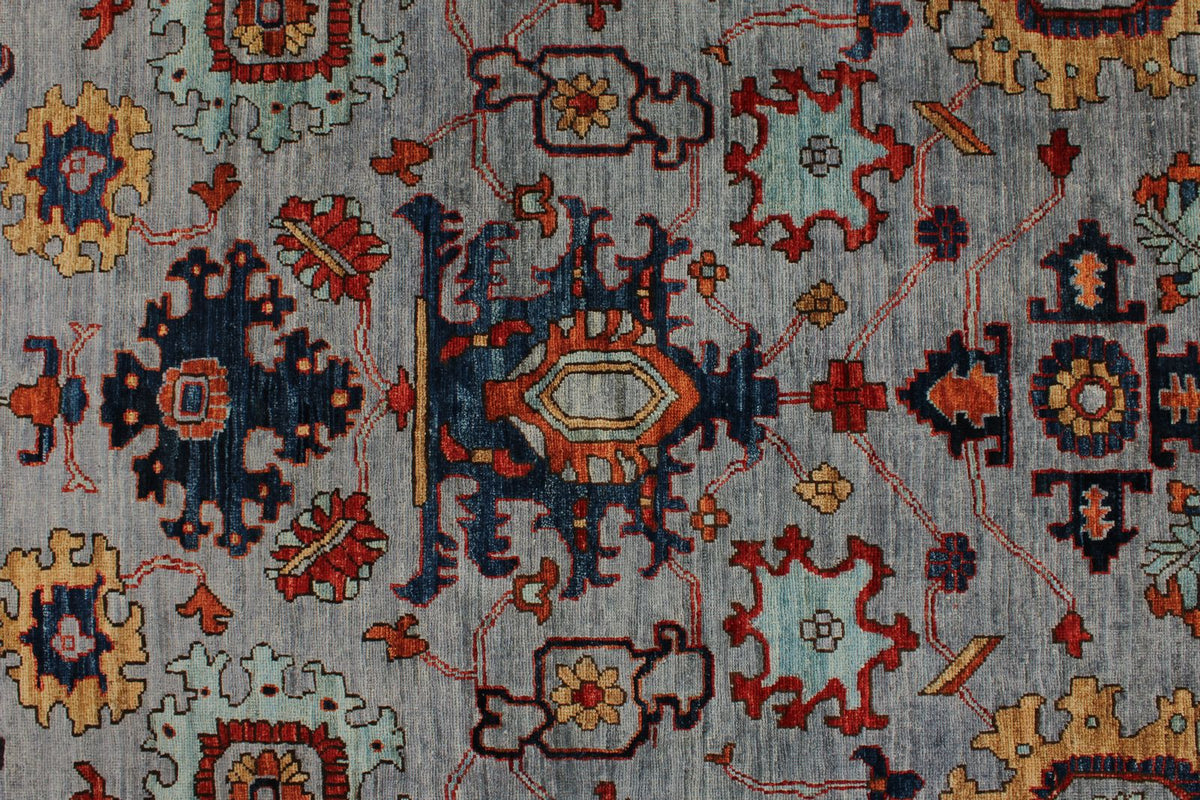 6x18 Gray and Blue Anatolian Traditional Rug