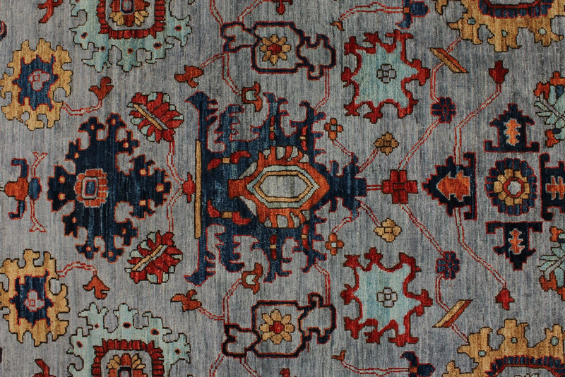 6x18 Gray and Blue Anatolian Traditional Rug