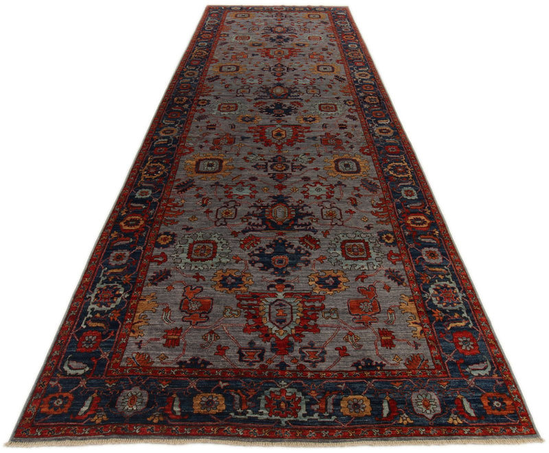 6x18 Gray and Blue Anatolian Traditional Rug
