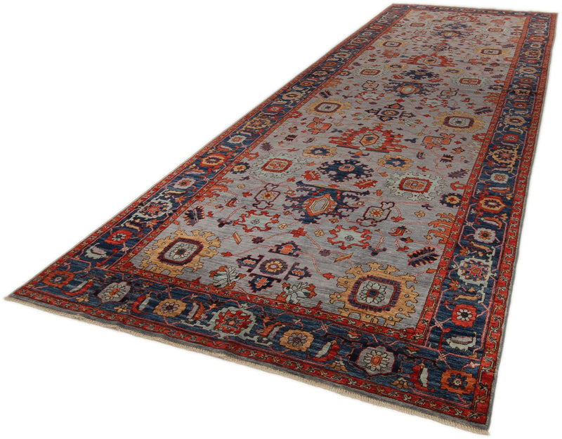 6x18 Gray and Blue Anatolian Traditional Rug