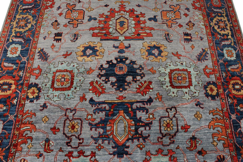 6x18 Gray and Blue Anatolian Traditional Rug