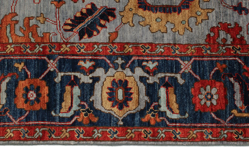 6x18 Gray and Blue Anatolian Traditional Rug