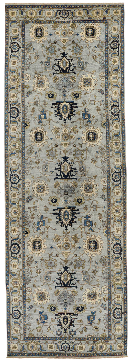 6x17 Gray and Light Blue Anatolian Traditional Rug
