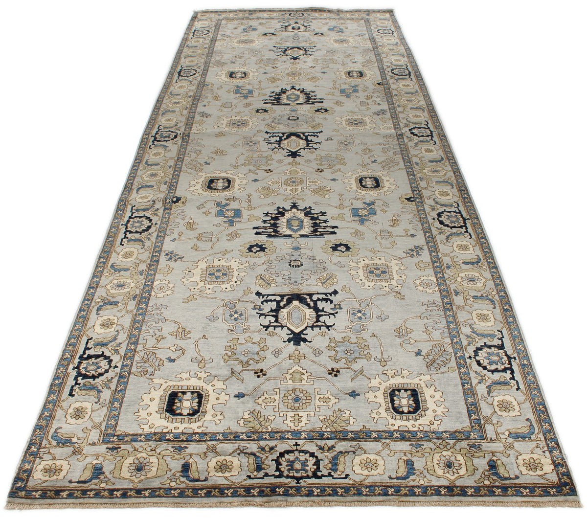 6x17 Gray and Light Blue Anatolian Traditional Rug