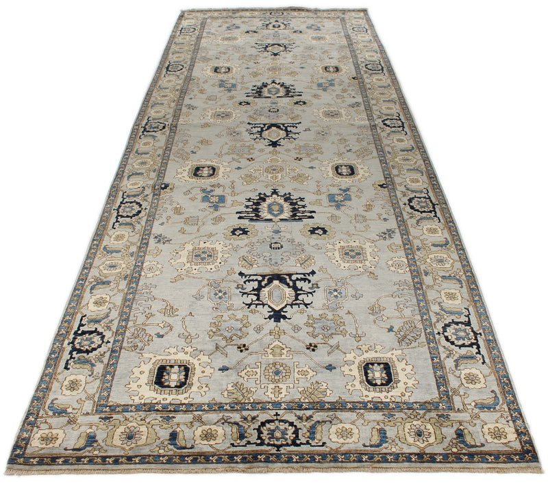 6x17 Gray and Light Blue Anatolian Traditional Rug