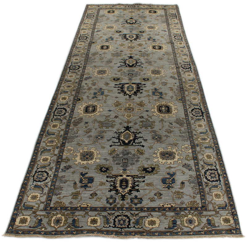6x17 Gray and Light Blue Anatolian Traditional Rug