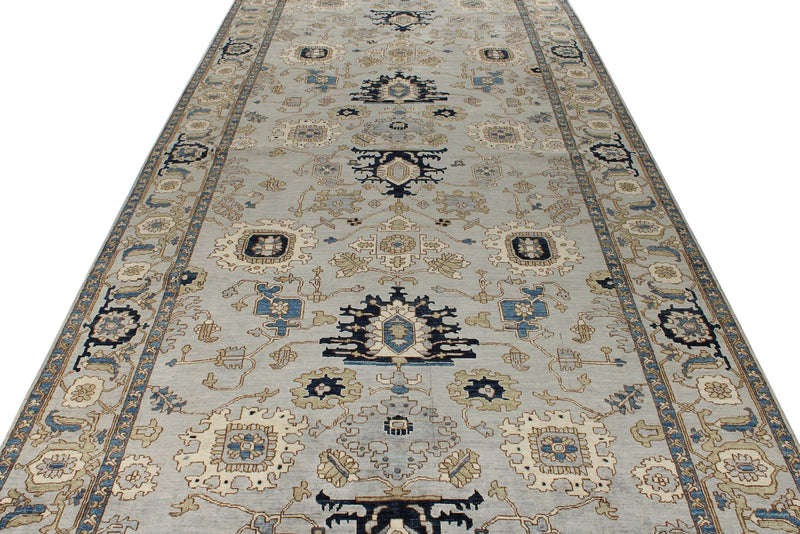 6x17 Gray and Light Blue Anatolian Traditional Rug