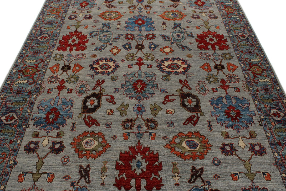 6x16 Gray and Multicolor Anatolian Traditional Rug