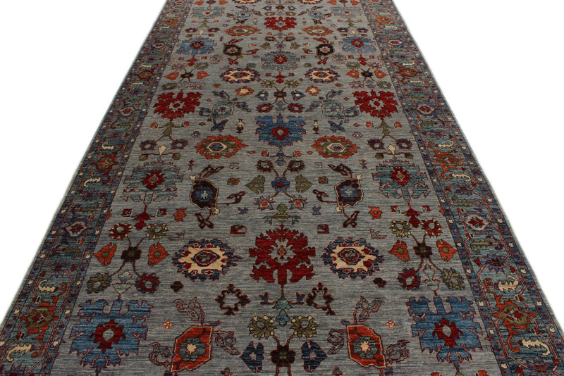 6x16 Gray and Multicolor Anatolian Traditional Rug