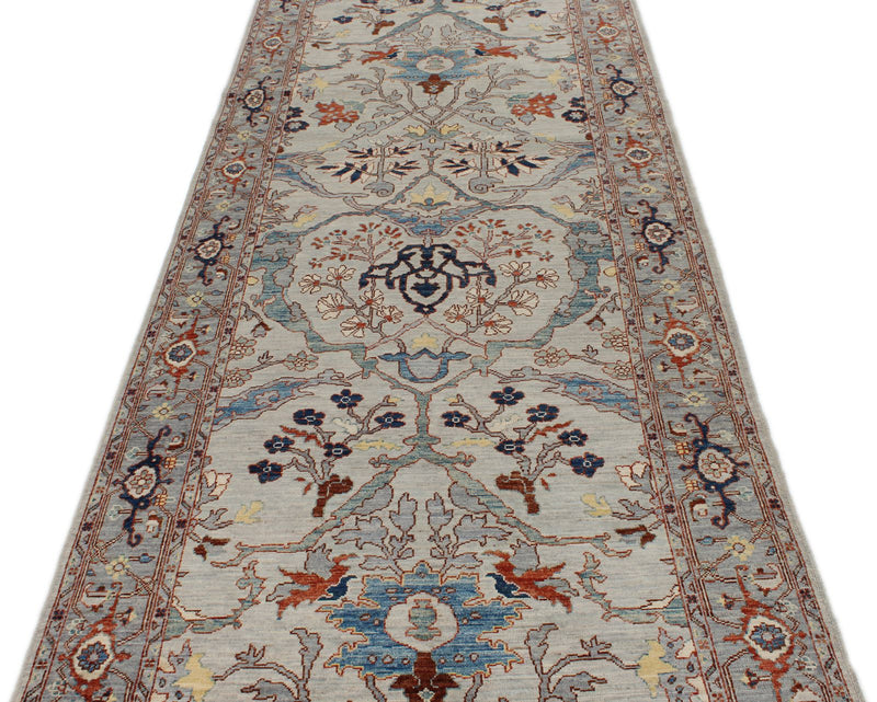 4x12 Gray and Gray Anatolian Traditional Runner