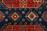 4x13 Red and Navy Anatolian Traditional Rug