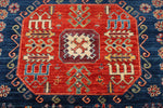 4x13 Red and Navy Anatolian Traditional Rug