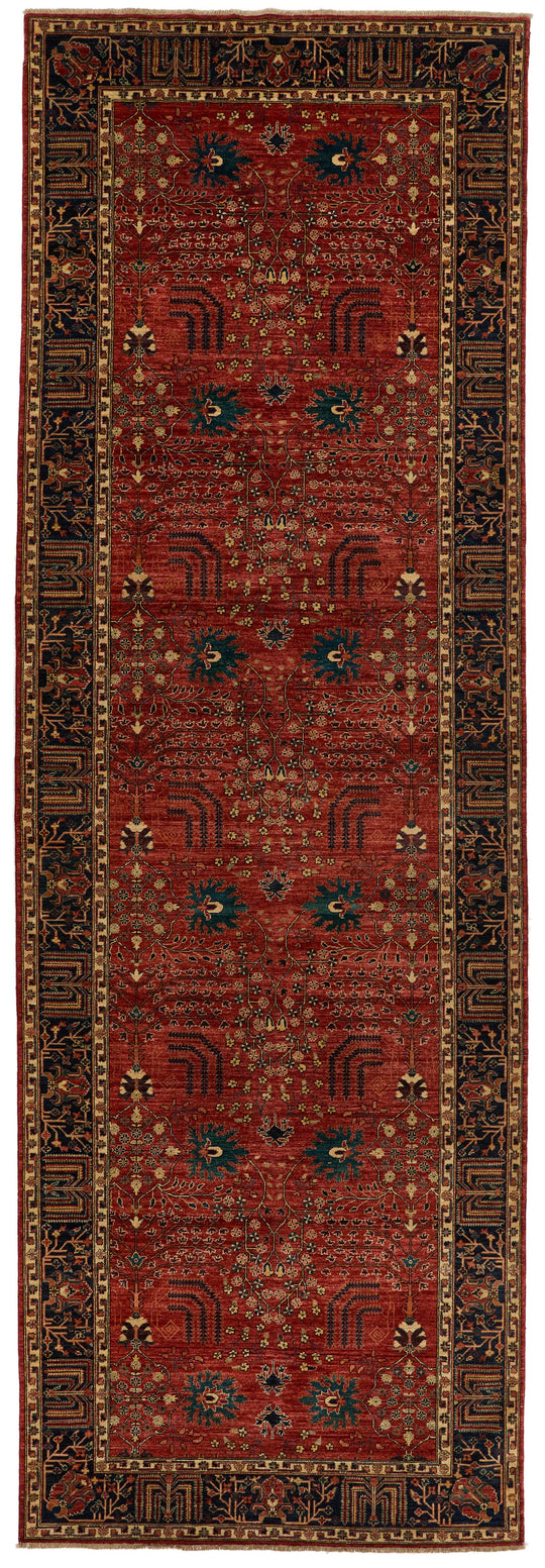 6x18 Red and Navy Anatolian Traditional Rug