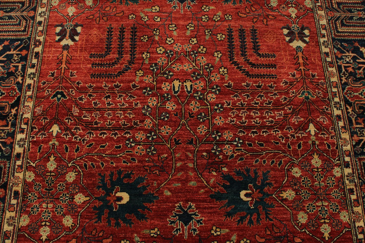 6x18 Red and Navy Anatolian Traditional Rug