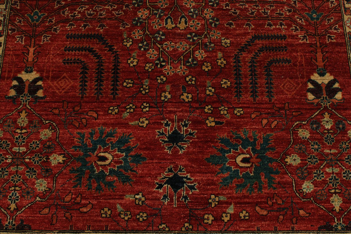 6x18 Red and Navy Anatolian Traditional Rug