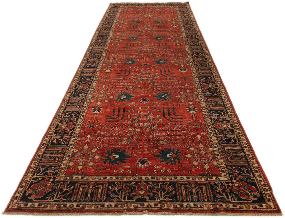 6x18 Red and Navy Anatolian Traditional Rug