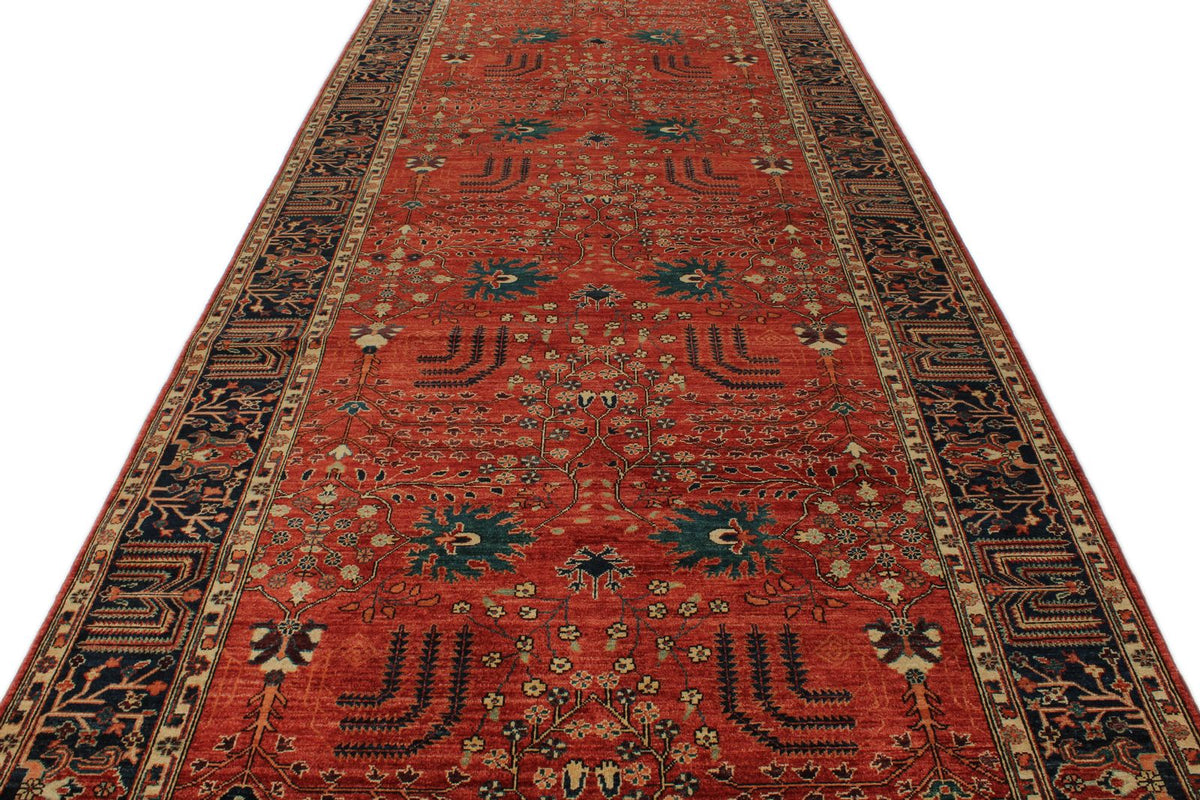 6x18 Red and Navy Anatolian Traditional Rug