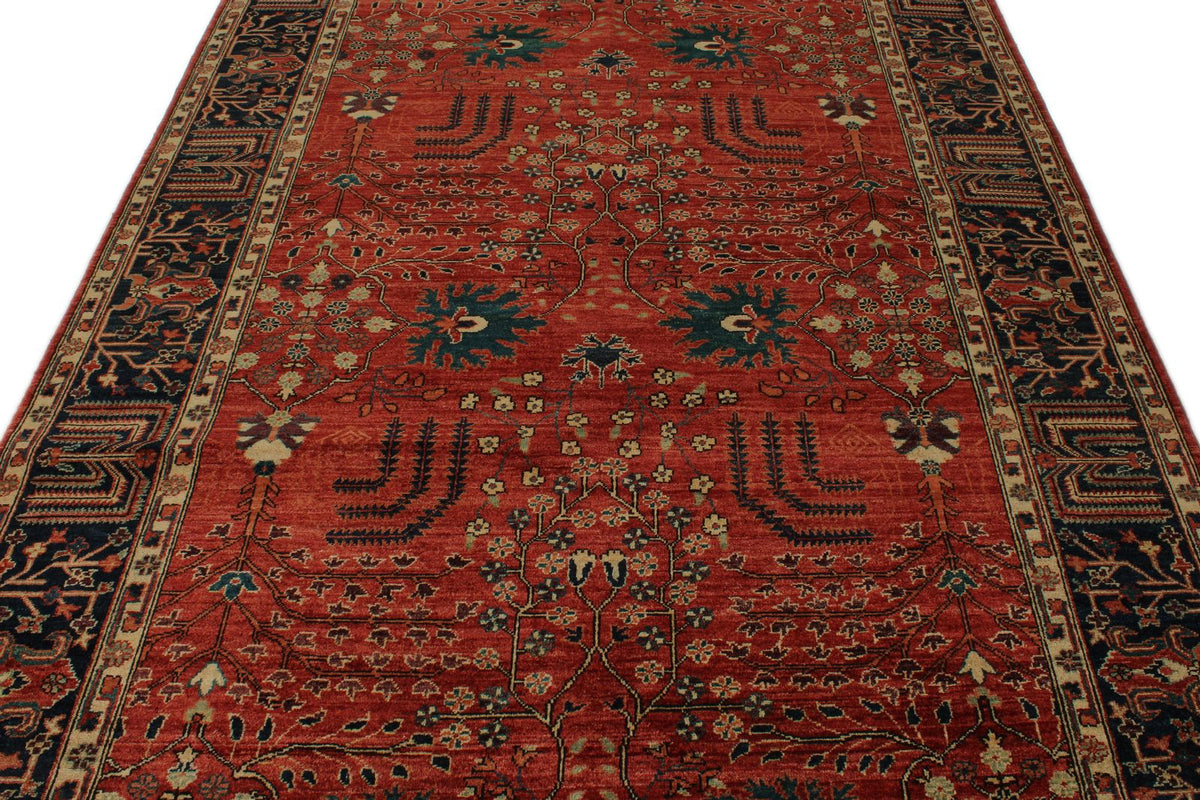 6x18 Red and Navy Anatolian Traditional Rug