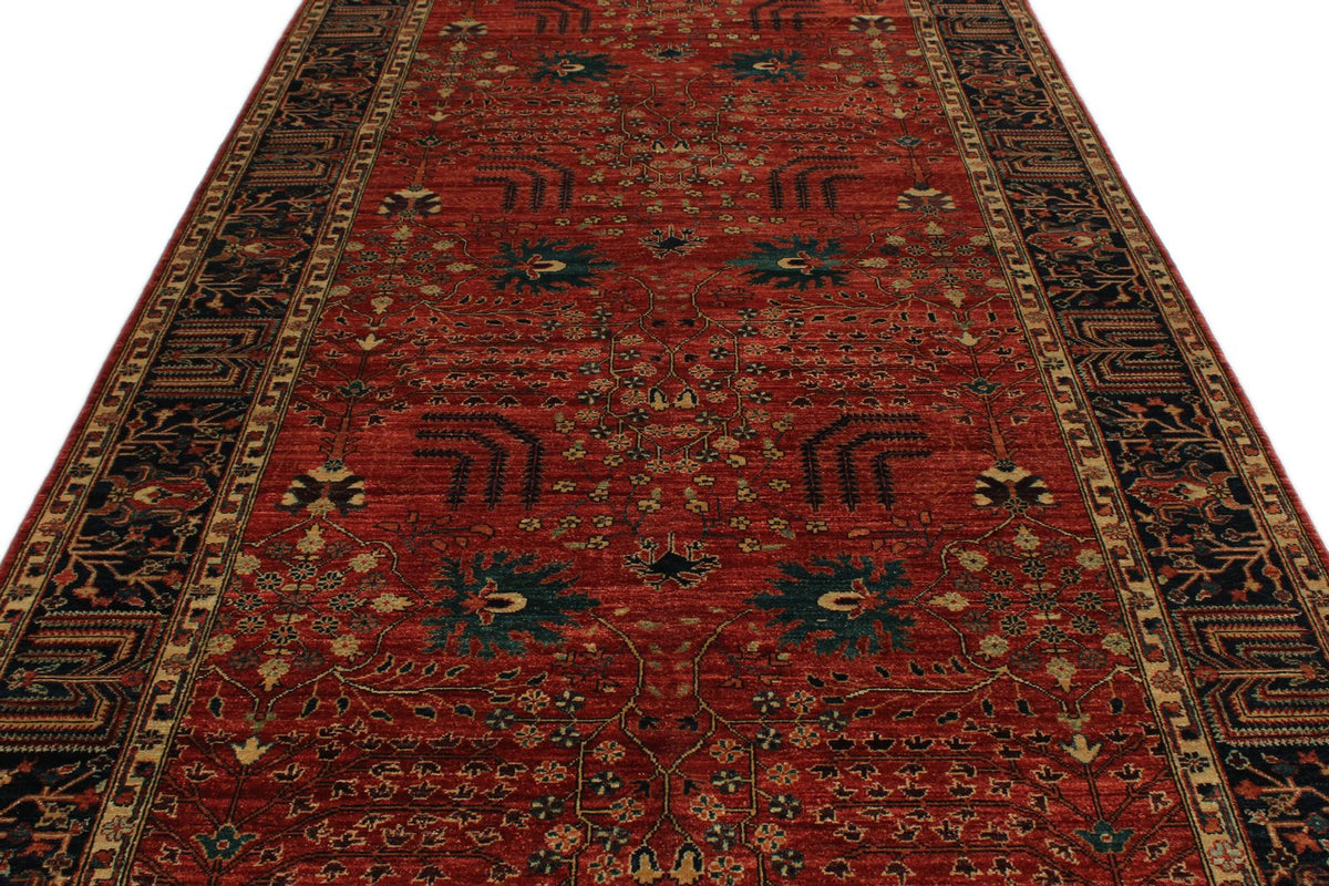 6x18 Red and Navy Anatolian Traditional Rug