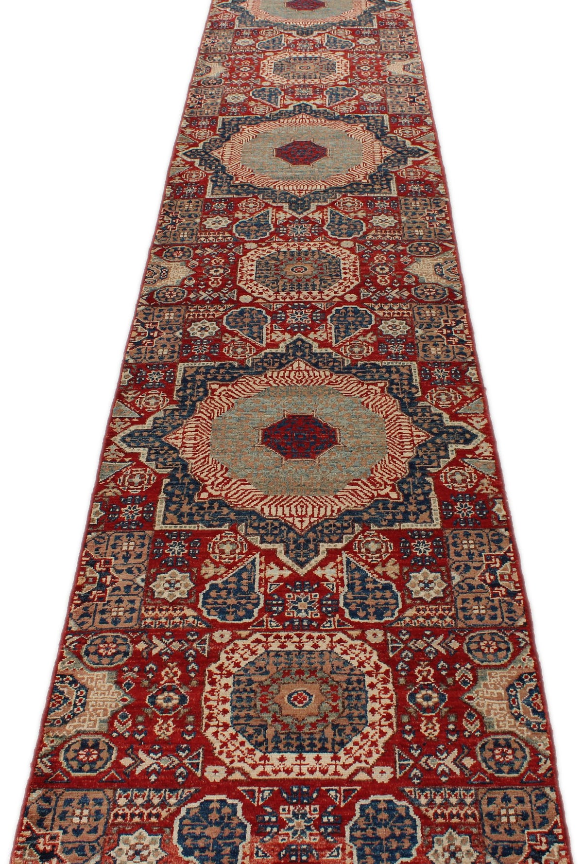 2x20 Red and Multicolor Anatolian Traditional Rug
