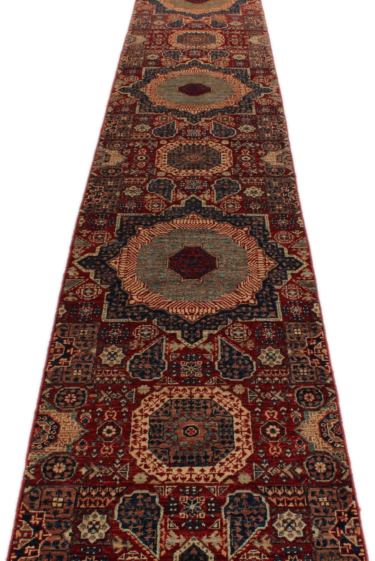 2x20 Red and Multicolor Anatolian Traditional Rug