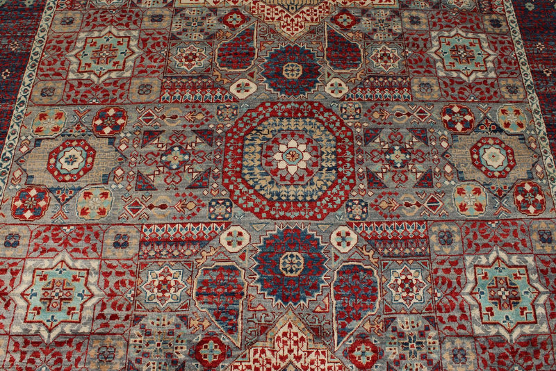 7x18 Gray and Purple Anatolian Traditional Rug