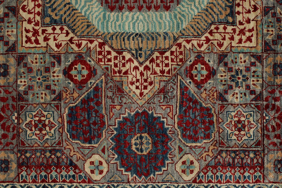 7x18 Gray and Purple Anatolian Traditional Rug
