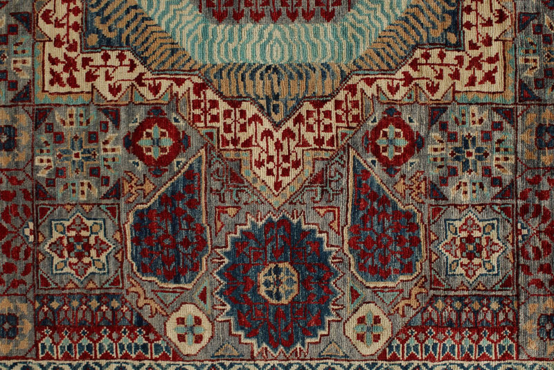 7x18 Gray and Purple Anatolian Traditional Rug