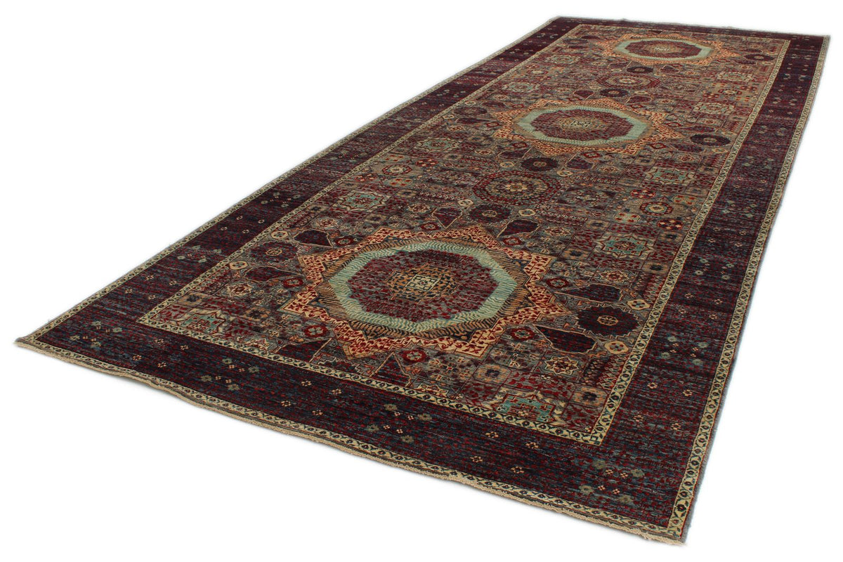7x18 Gray and Purple Anatolian Traditional Rug