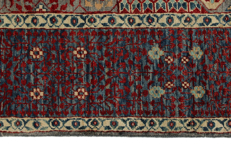 7x18 Gray and Purple Anatolian Traditional Rug
