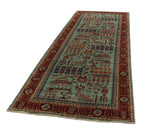 4x14 Blue and Multicolor Anatolian Traditional Runner