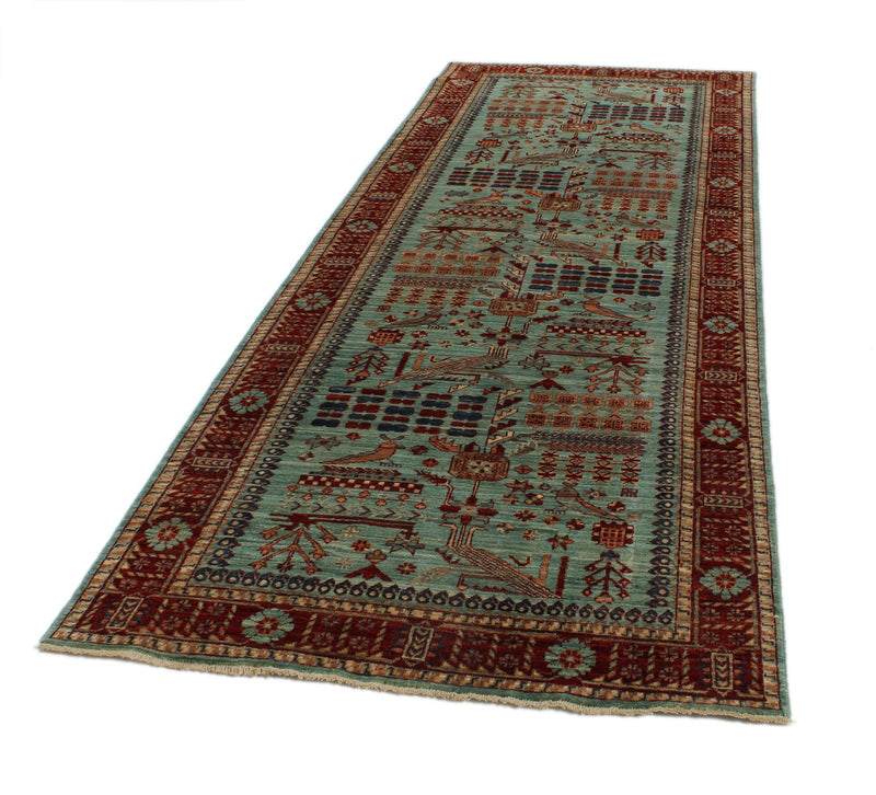 4x14 Blue and Multicolor Anatolian Traditional Runner