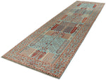 4x14 Blue and Multicolor Anatolian Traditional Runner