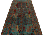 4x14 Blue and Multicolor Anatolian Traditional Runner