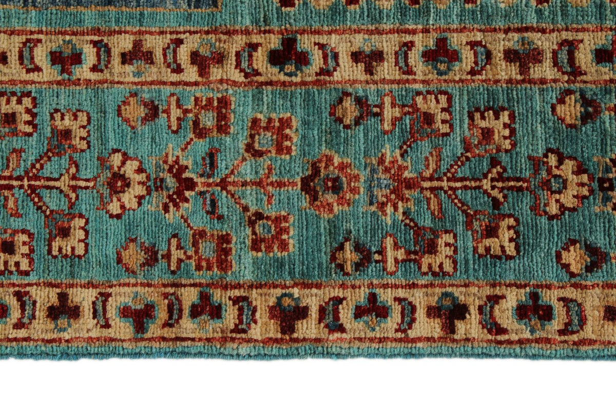 4x14 Blue and Multicolor Anatolian Traditional Runner