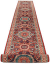 3x19 Red and Ivory Anatolian Traditional Rug