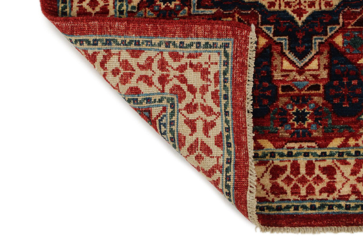 3x19 Red and Ivory Anatolian Traditional Rug