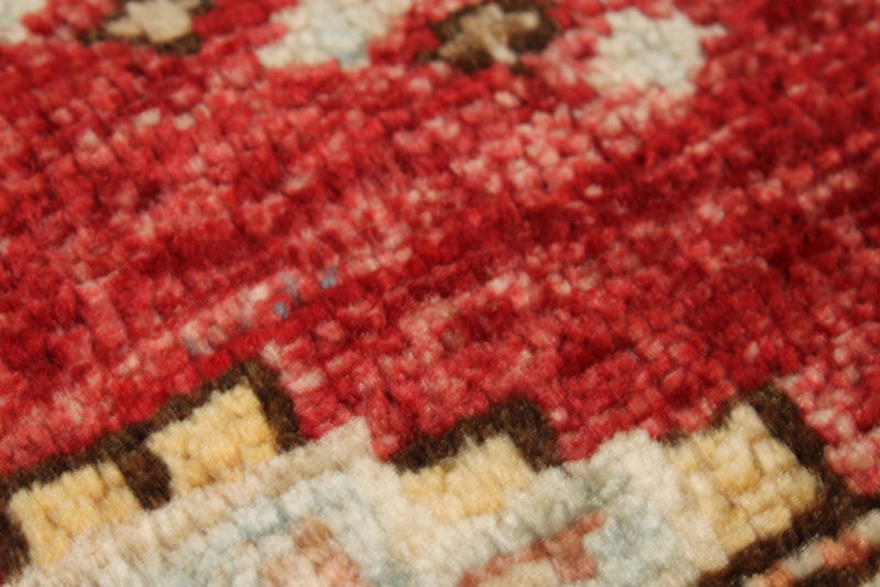 4x13 Red and Green Kazak Tribal Runner