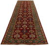 4x13 Red and Green Kazak Tribal Runner