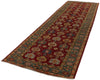 4x13 Red and Green Kazak Tribal Runner
