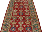 4x13 Red and Green Kazak Tribal Runner