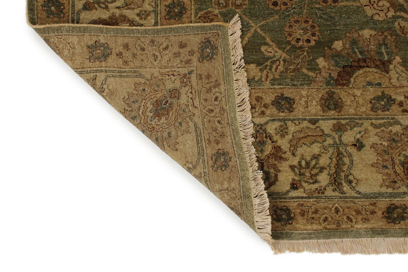 6x14 Light Green and Beige Turkish Oushak Rug