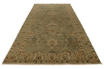 6x14 Light Green and Beige Turkish Oushak Rug