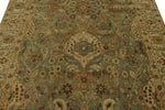 6x14 Light Green and Beige Turkish Oushak Rug