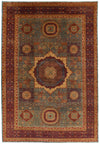 12x17 Burgundy and Multicolor Turkish Tribal Rug