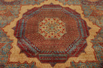 12x17 Burgundy and Multicolor Turkish Tribal Rug