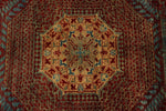 12x17 Burgundy and Multicolor Turkish Tribal Rug