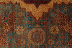 12x17 Burgundy and Multicolor Turkish Tribal Rug